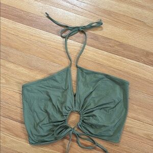 American Eagle Outfitters Olive Green Halter Top